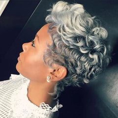 Short Curly Hair Wig – European & American Look, High-Quality Chemical Fiber