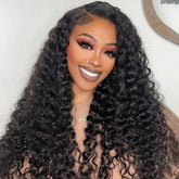 Curly Wig – HD Lace Frontal, Deep Wave Human Hair, Pre-plucked.