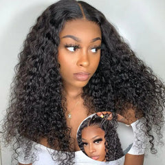 Deep Curly Glueless Wig – 100% Human Hair, Ready to Wear