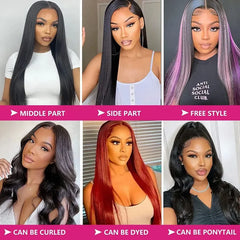 Straight Lace Front Wig – 100% Human Hair, HD 13x6, Length 30 Inches