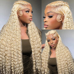 Blonde Deep Wave Wig – 13x6 Lace Front, 30-32 Inches, 100% Human Hair