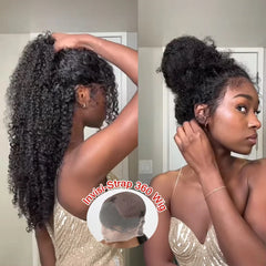 Deep wave human hair full lace frontal wigs.