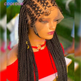 Full Criss Cross Braids Wig - Lace Front Synthetic Box Braids