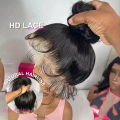 Full Lace Wig – Pre-Plucked Human Hair, Natural Straight Frontal for Women