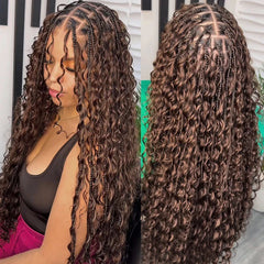 Brown Human Hair Bulk – Remy Deep Wave Curly for Boho Braids Extensions