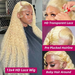 Blonde Deep Wave Wig – 13x6 Lace Front, 30-32 Inches, 100% Human Hair