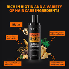 Sevich Shampoo for Wavy Hair – Enhances Waves, Strengthens and Deep Cleanses, Nourishing