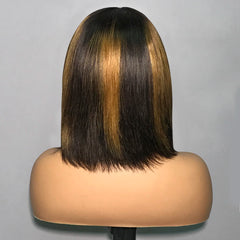 Straight Human Hair Wig with Bangs - Glueless, Easy to Wear, 100% Natural Hair