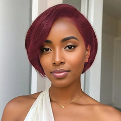 Glueless Transparent Lace Wig - Short Straight & Wavy Human Hair