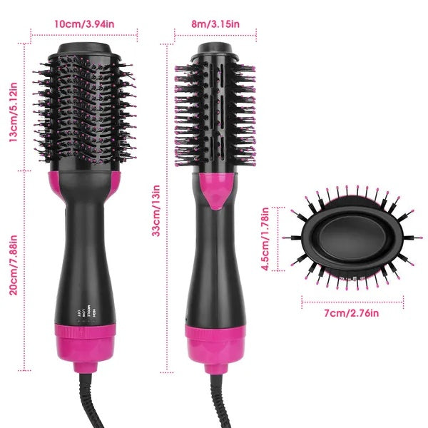 4-in-1 Hair Dryer Brush – Straightens, Curls, Dries & Volumizes Quickly