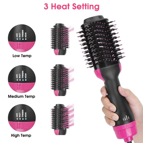 4-in-1 Hair Dryer Brush – Straightens, Curls, Dries & Volumizes Quickly