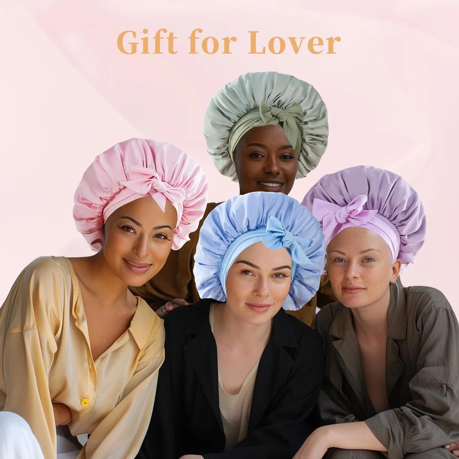Unisex Silk Night Bonnet – Green Satin Sleep Cap for Natural, Curly & Wavy Hair