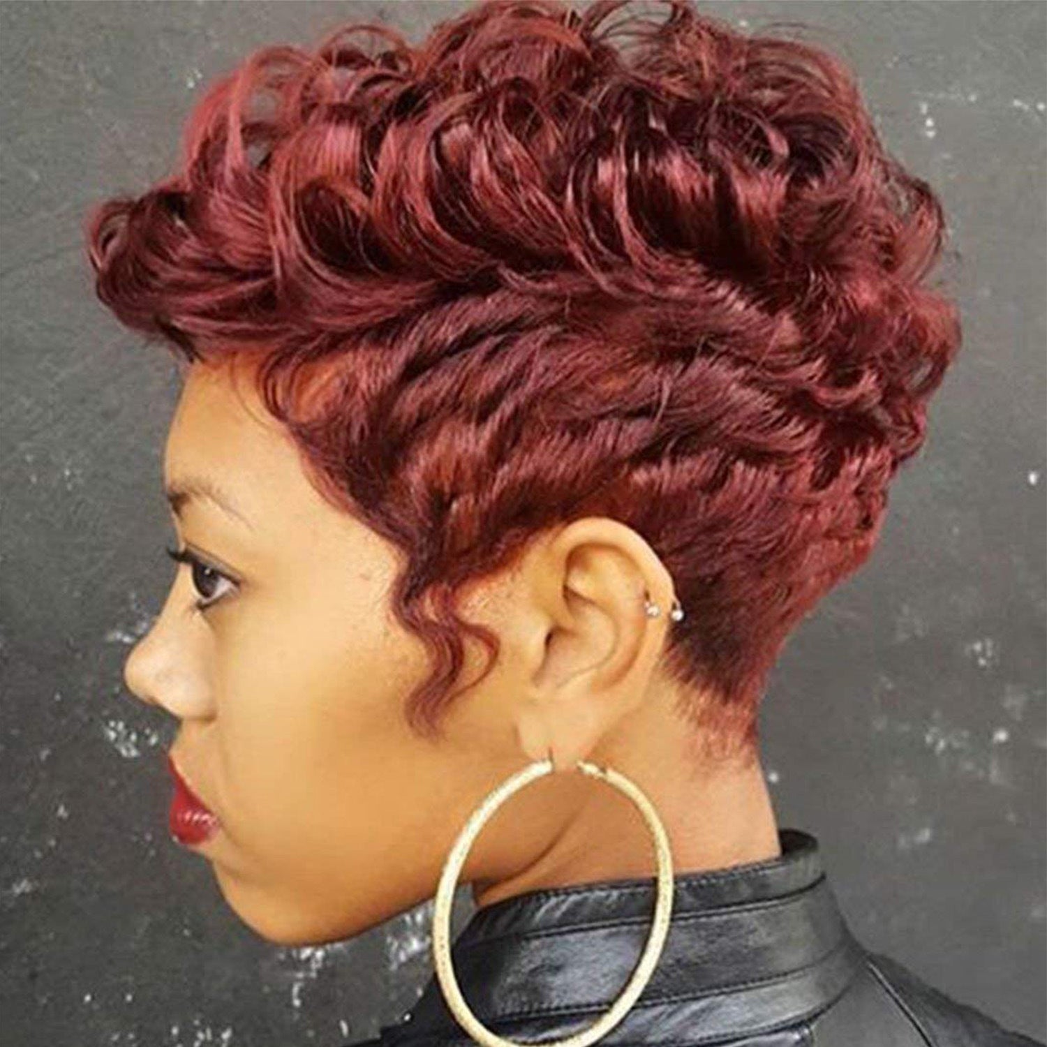 Short Curly Hair Wig – European & American Look, High-Quality Chemical Fiber