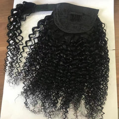 Velcro Human Hair Ponytail - Natural Color, Easy Clip-In Extension