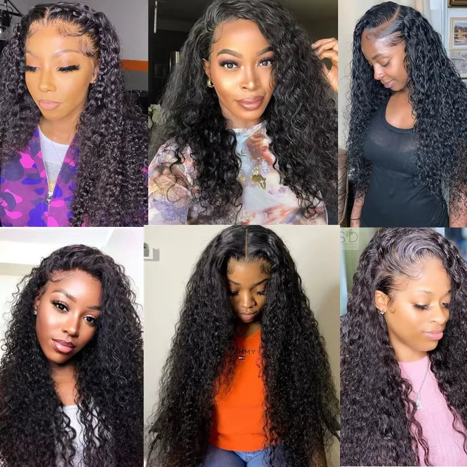 Curly Wig – HD Lace Frontal, Deep Wave Human Hair, Pre-plucked.