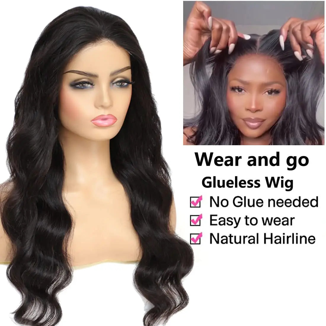 Glueless Lace Front Human Hair Wig – Bling Hair, Pre-Plucked & Ready to Wear