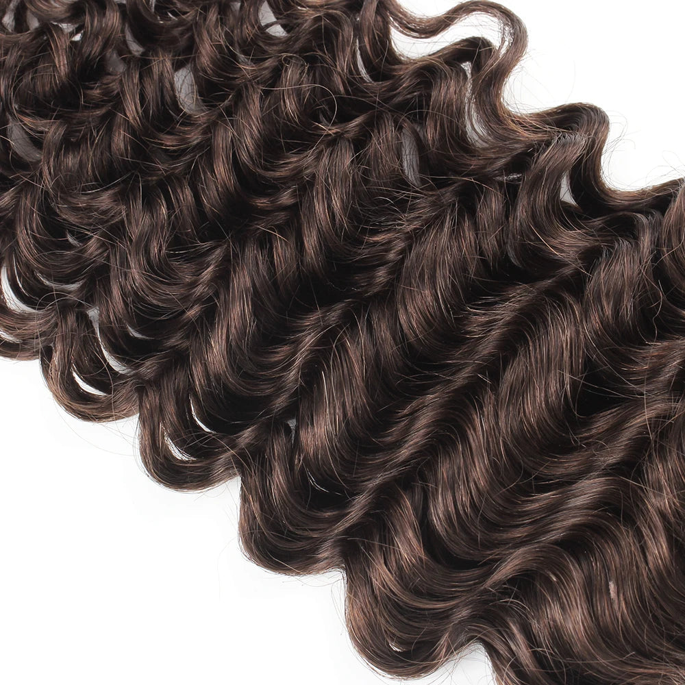 Brown Human Hair Bulk – Remy Deep Wave Curly for Boho Braids Extensions
