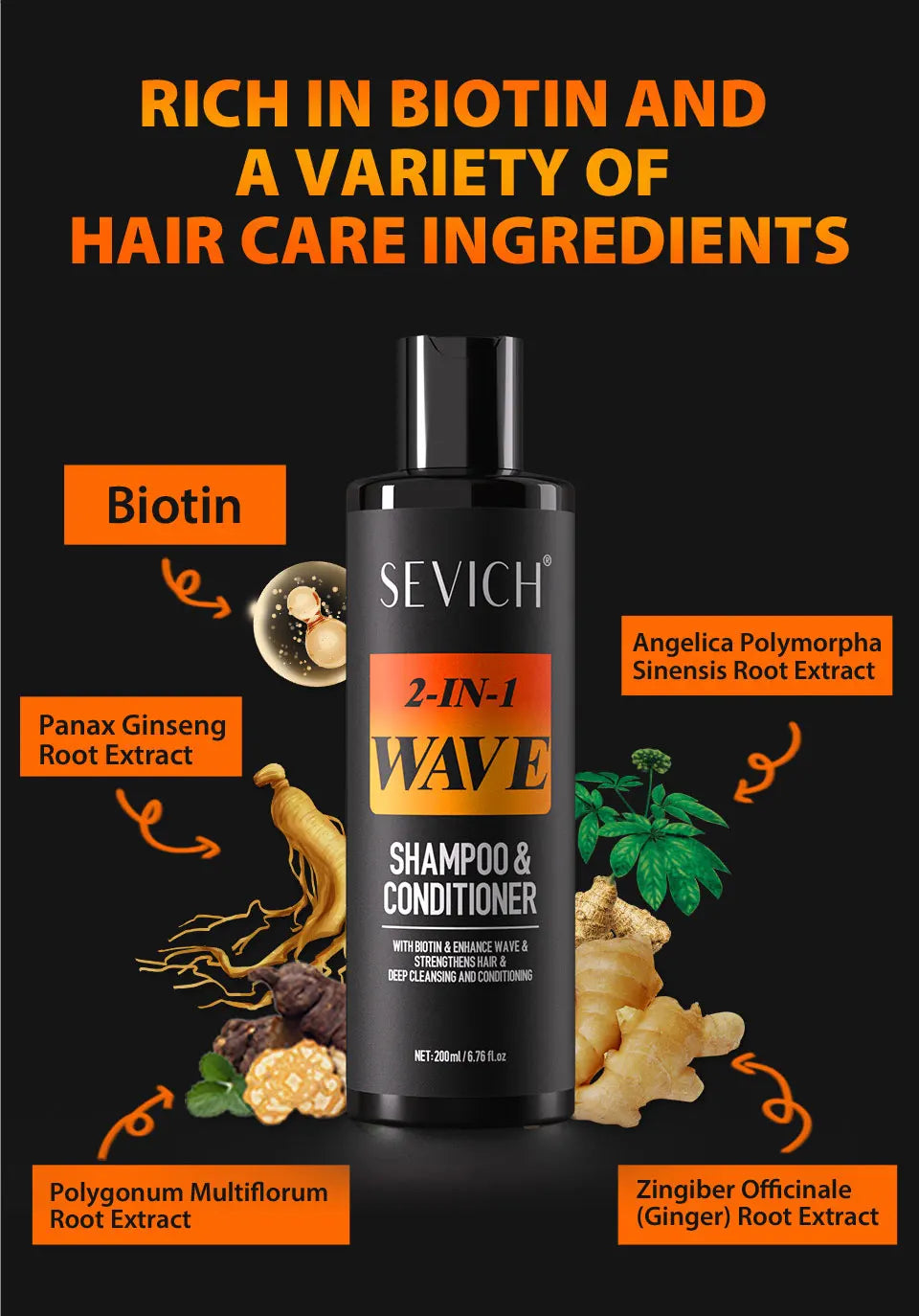 Sevich Shampoo for Wavy Hair – Enhances Waves, Strengthens and Deep Cleanses, Nourishing