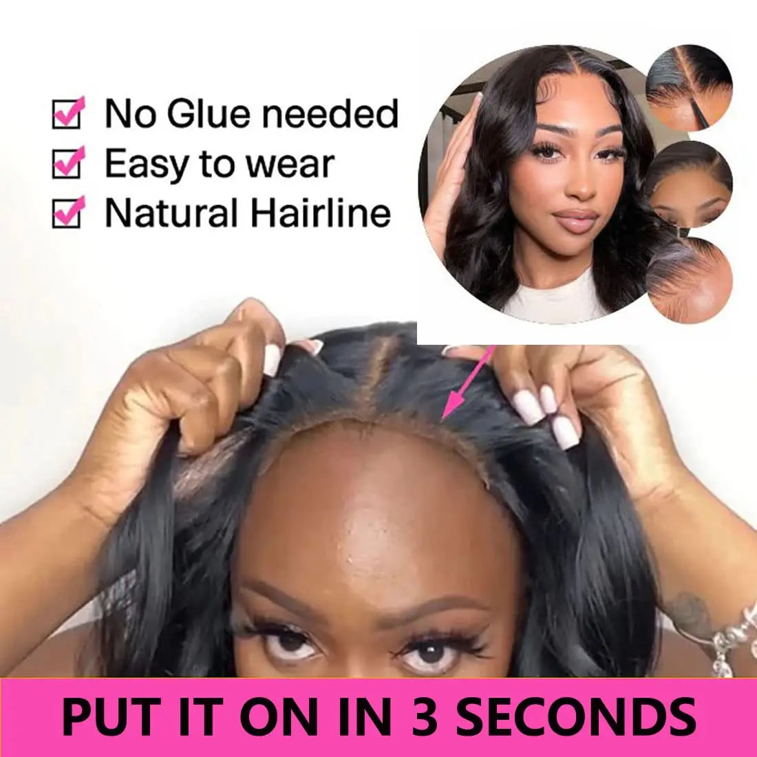 Glueless Lace Front Human Hair Wig – Bling Hair, Pre-Plucked & Ready to Wear