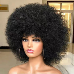 Natural Black Afro Wig – Short Curly Bob, Human Hair, Glueless & Easy Wear