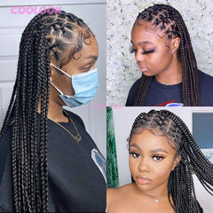 Full Criss Cross Braids Wig - Lace Front Synthetic Box Braids