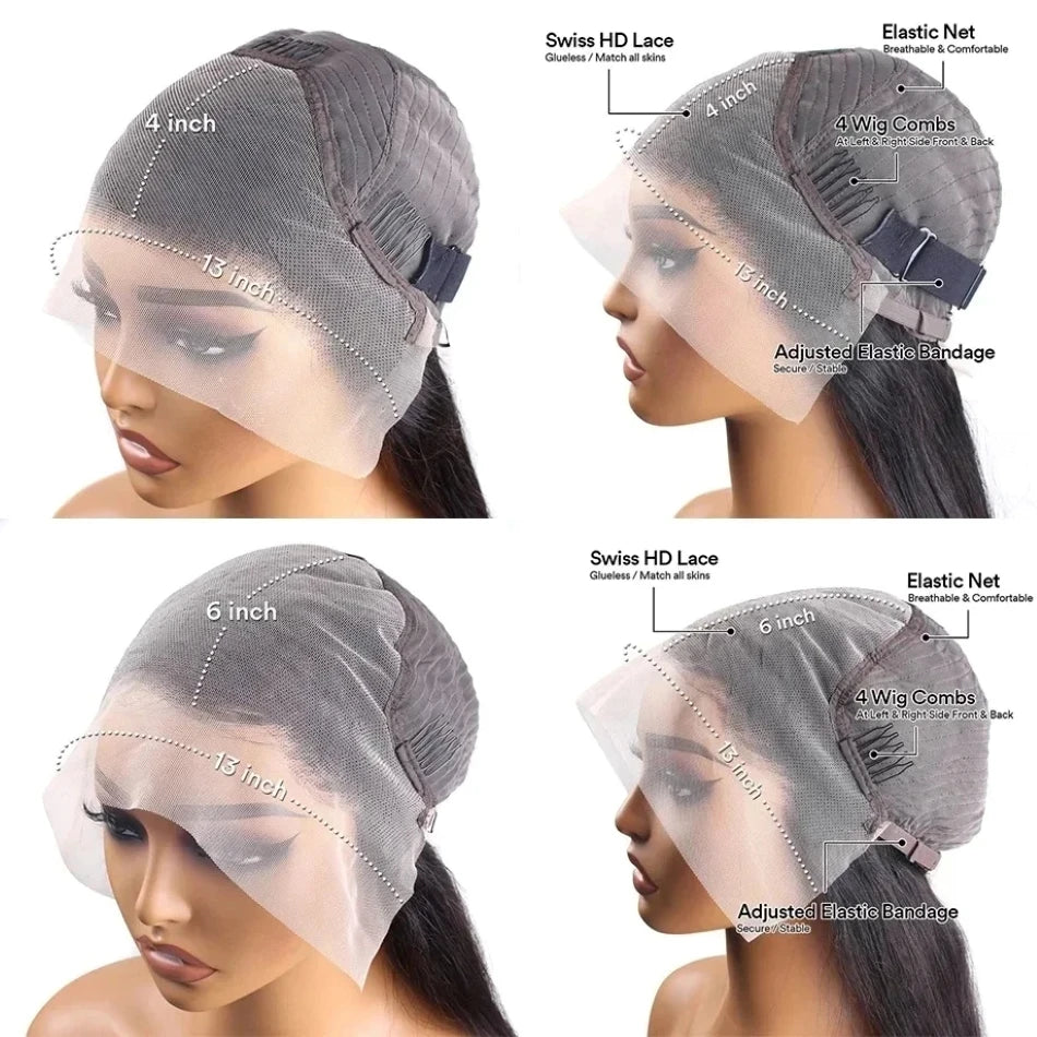 Extra Long 30/38 Inch Lace Front Wig – Deep Wave Honey Blonde 613 Human Hair