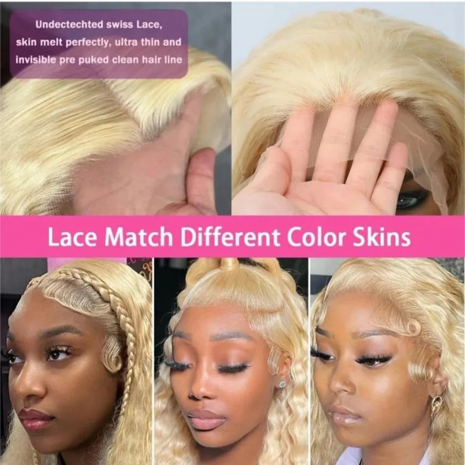Blonde Deep Wave Wig – 13x6 Lace Front, 30-32 Inches, 100% Human Hair