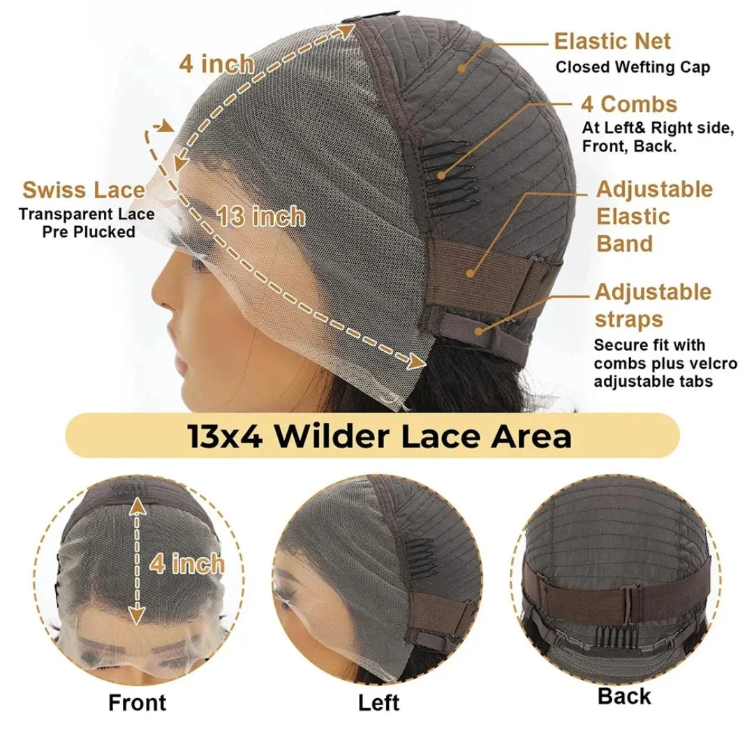 Short Pixie Cut Bob Wig - Lace Front Wavy Human Hair Wig for Women