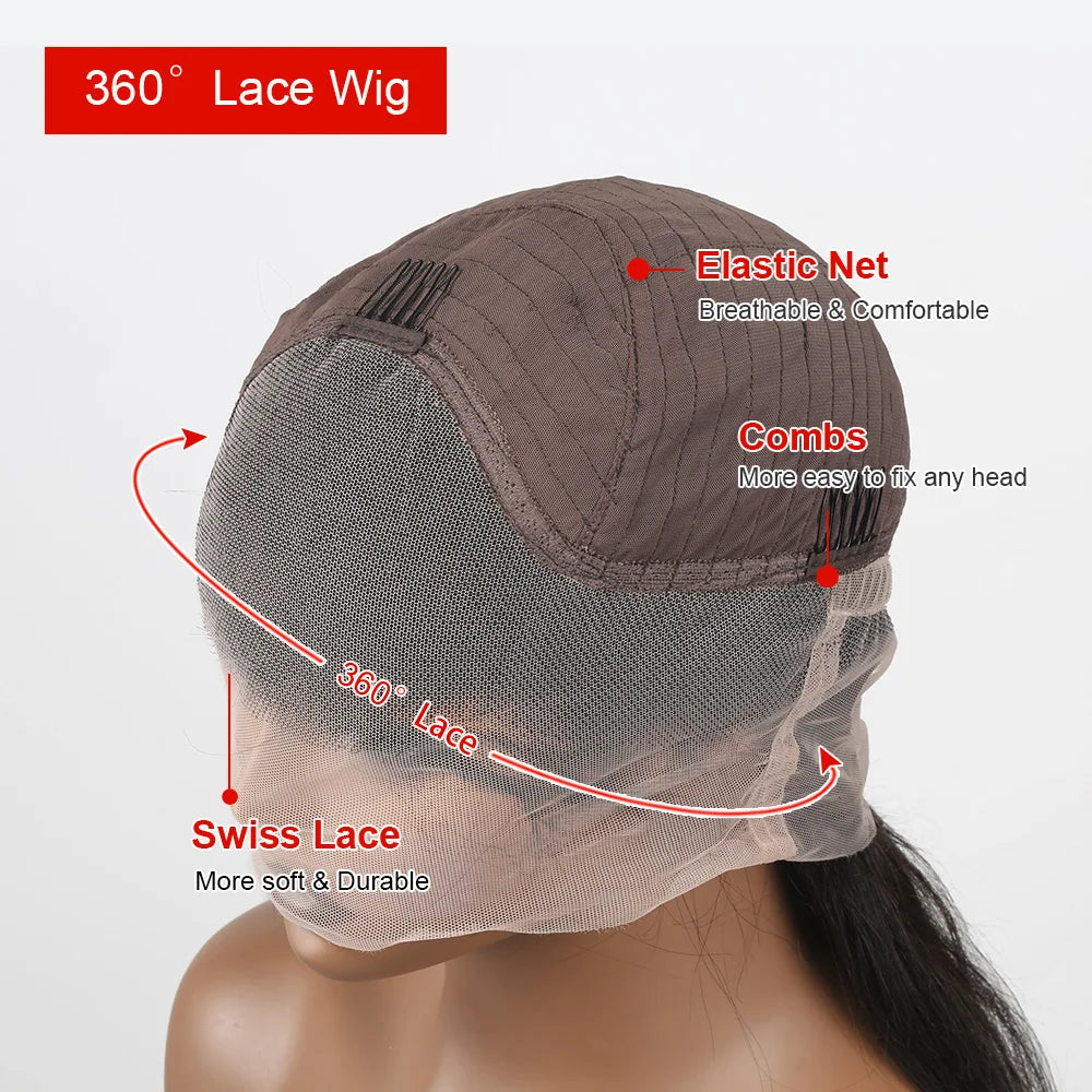 Deep wave human hair full lace frontal wigs.