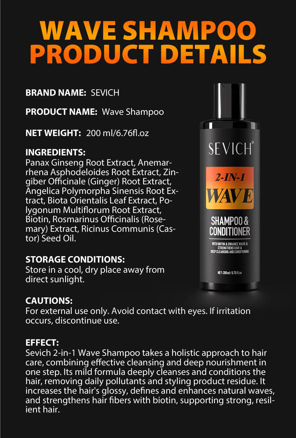 Sevich Shampoo for Wavy Hair – Enhances Waves, Strengthens and Deep Cleanses, Nourishing