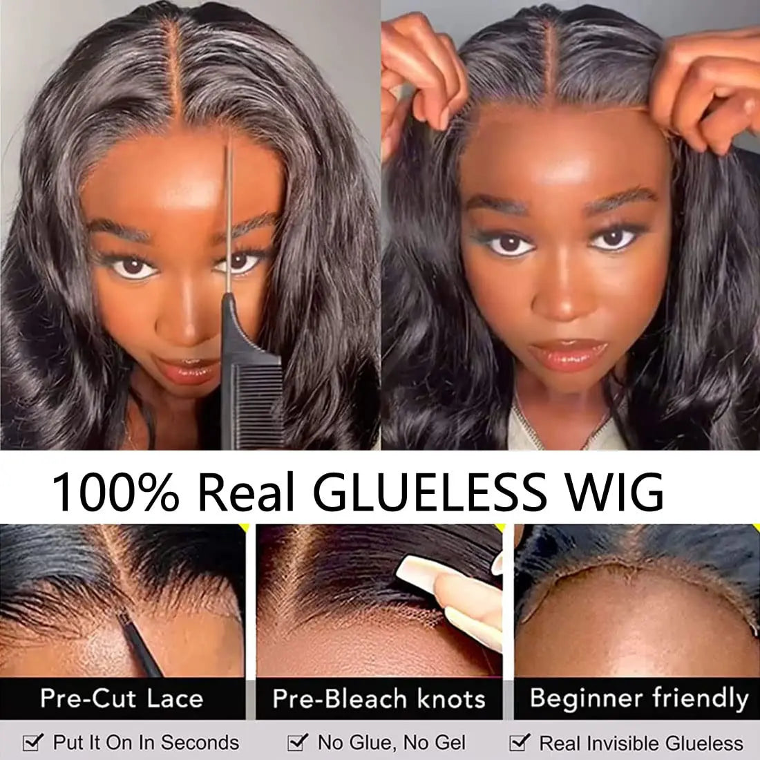 Glueless Lace Front Human Hair Wig – Bling Hair, Pre-Plucked & Ready to Wear