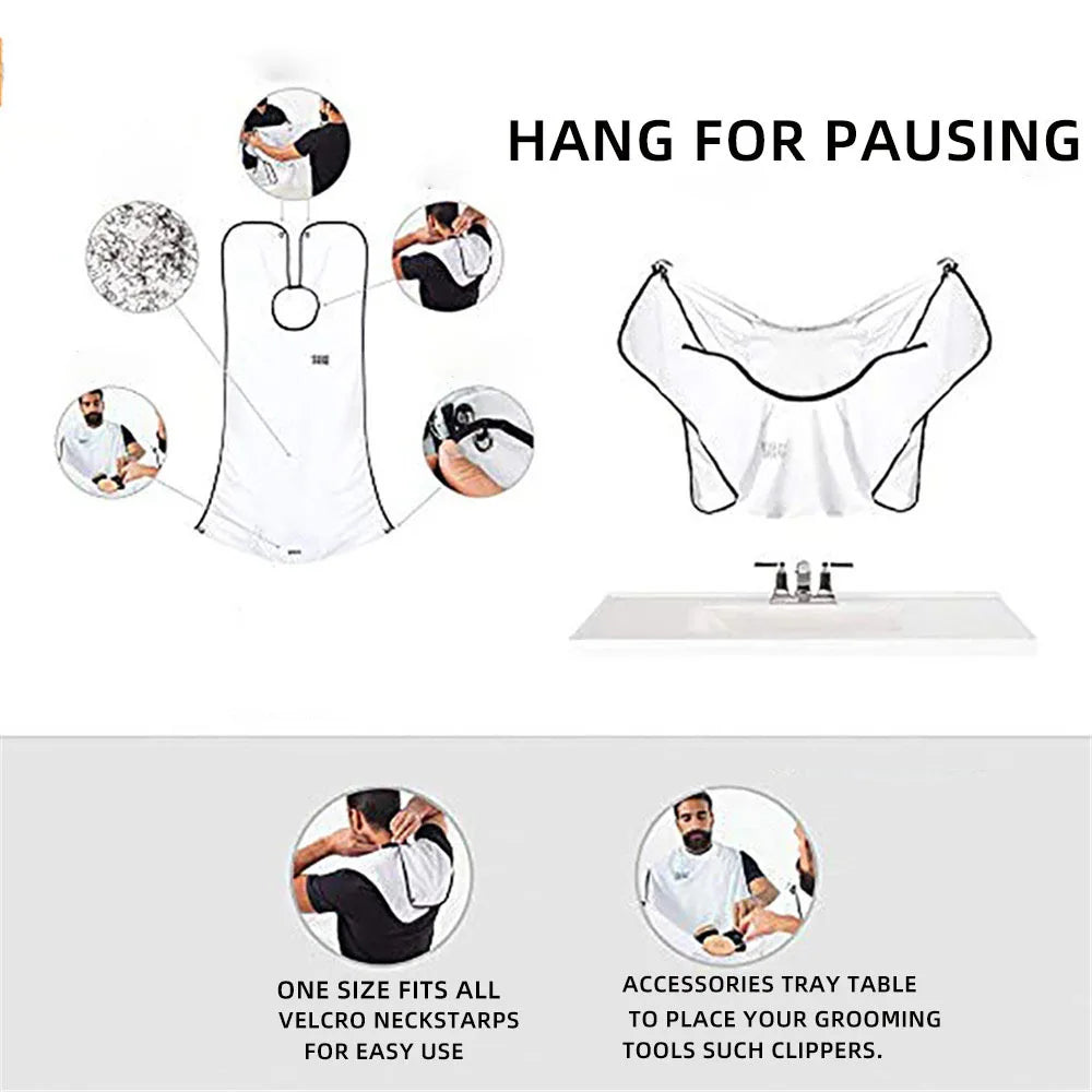 Men’s Shaving Apron – Beard Catcher Bib for Grooming, Barber-Style Care at Home