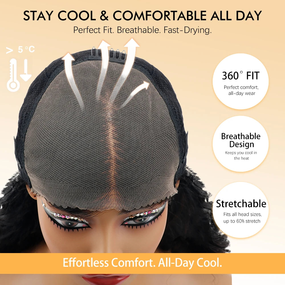 Burmese Curly Lace Front Wig – 250% Human Hair, Deep Bouncy Curls
