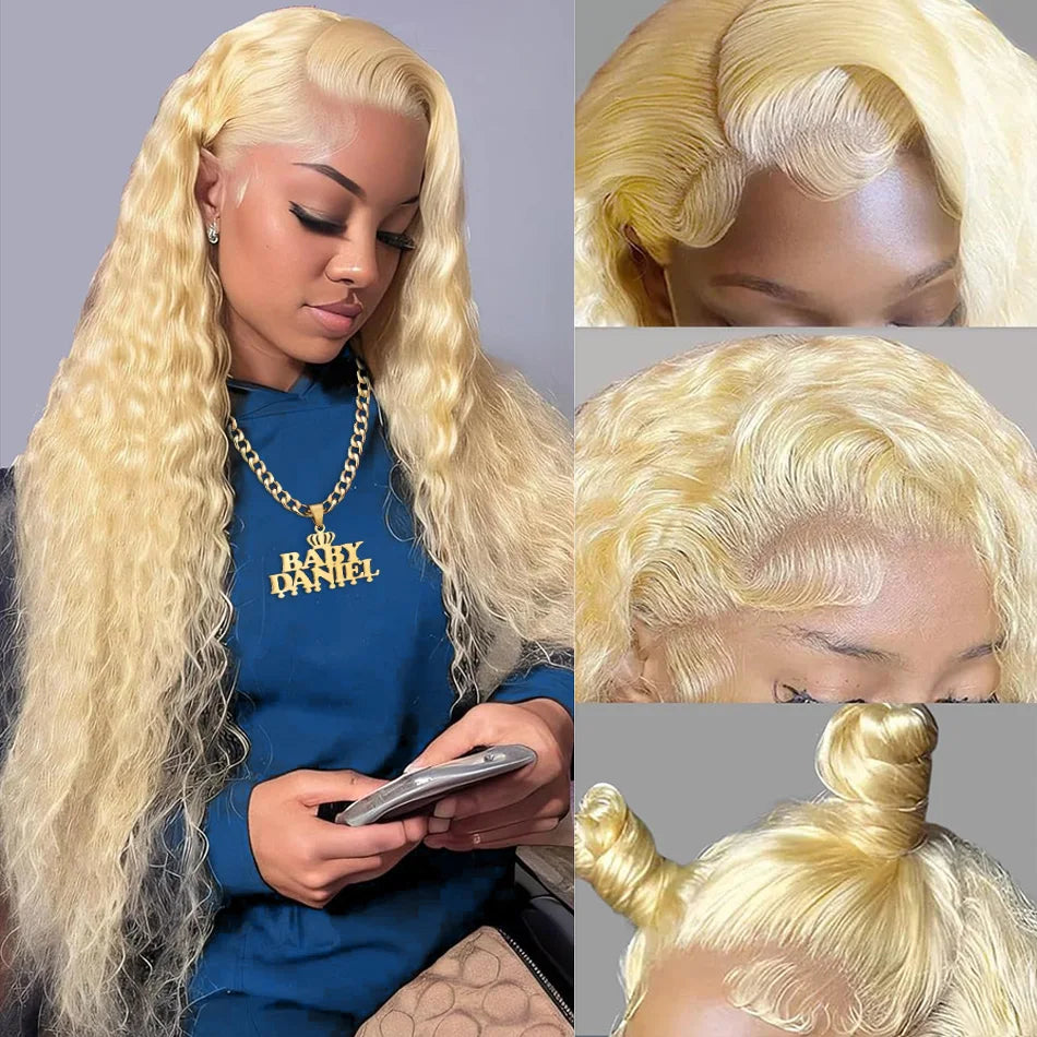 Blonde Deep Wave Wig – 13x6 Lace Front, 30-32 Inches, 100% Human Hair