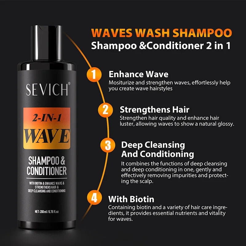 Sevich Shampoo for Wavy Hair – Enhances Waves, Strengthens and Deep Cleanses, Nourishing