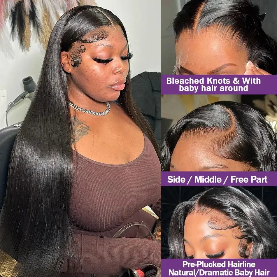 Straight Lace Front Wig – 100% Human Hair, HD 13x6, Length 30 Inches