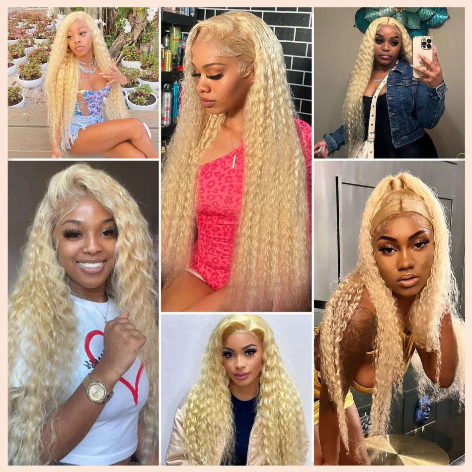 Blonde Deep Wave Wig – 13x6 Lace Front, 30-32 Inches, 100% Human Hair