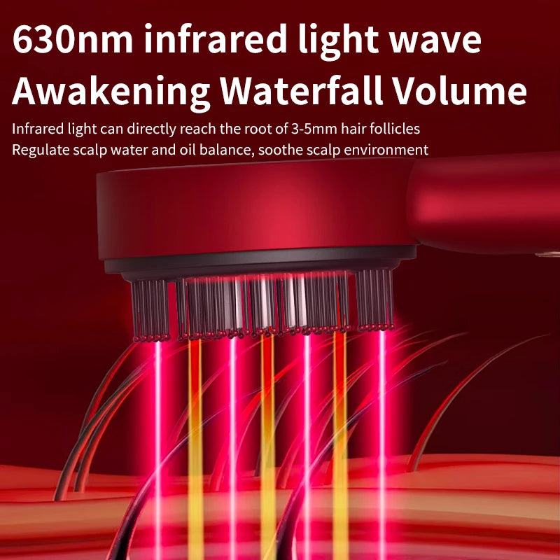 Electric Massage Hair Comb – Red Light &amp Liquid Application