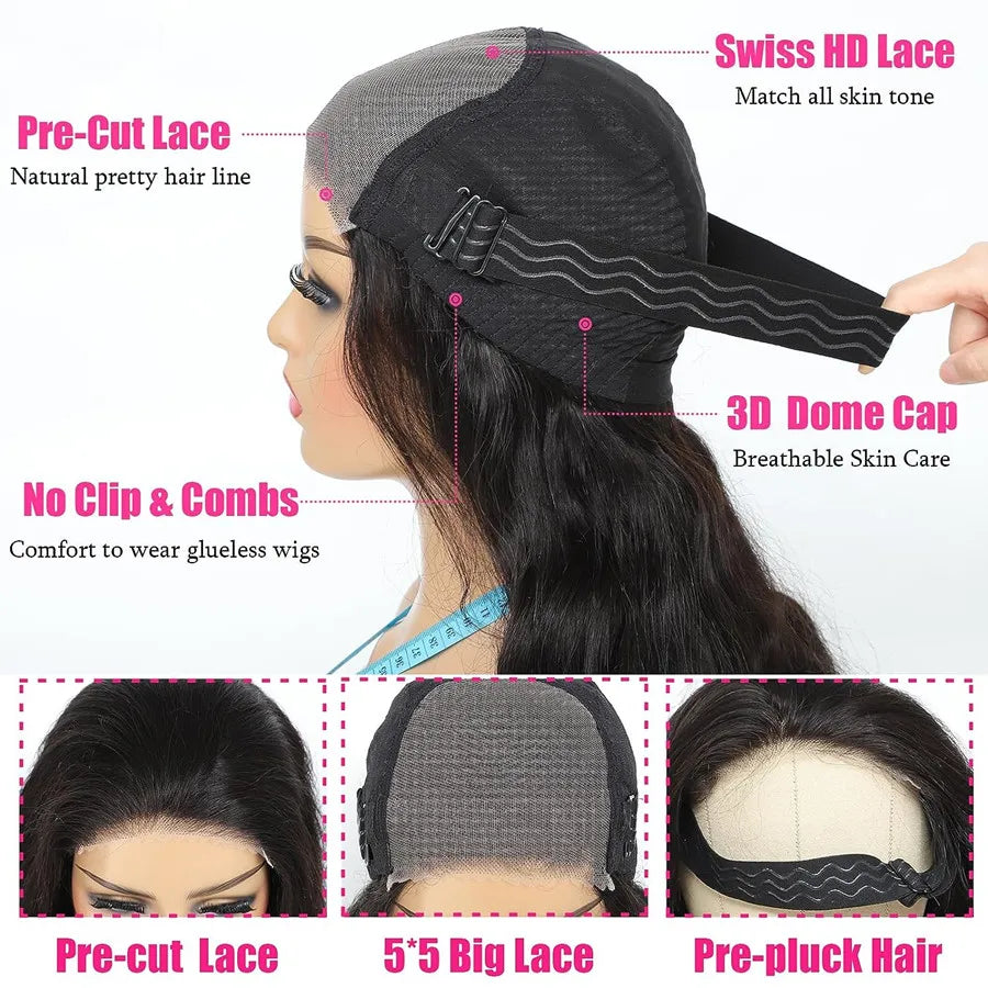 Glueless Lace Front Human Hair Wig – Bling Hair, Pre-Plucked & Ready to Wear