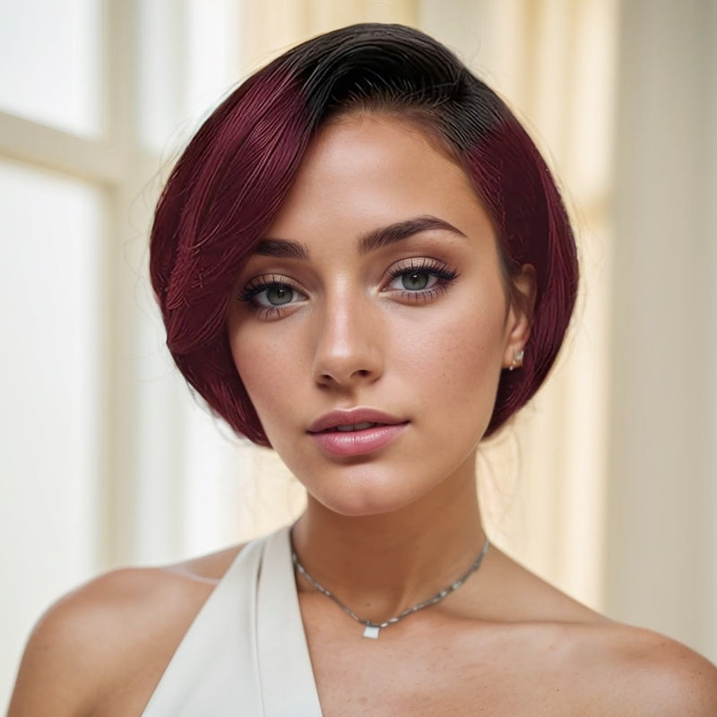 Glueless Transparent Lace Wig - Short Straight & Wavy Human Hair