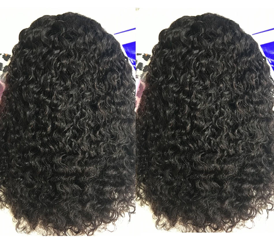 Short Bob Wig Kinky Curly Lace Front 100% Human Hair