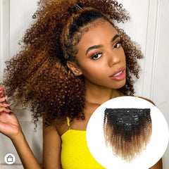 Clip in Human Hair Extensions - Ombre Style - Natural Human Hair