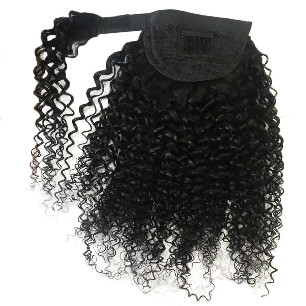 Velcro Human Hair Ponytail - Natural Color, Easy Clip-In Extension