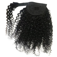 Velcro Human Hair Ponytail - Natural Color, Easy Clip-In Extension
